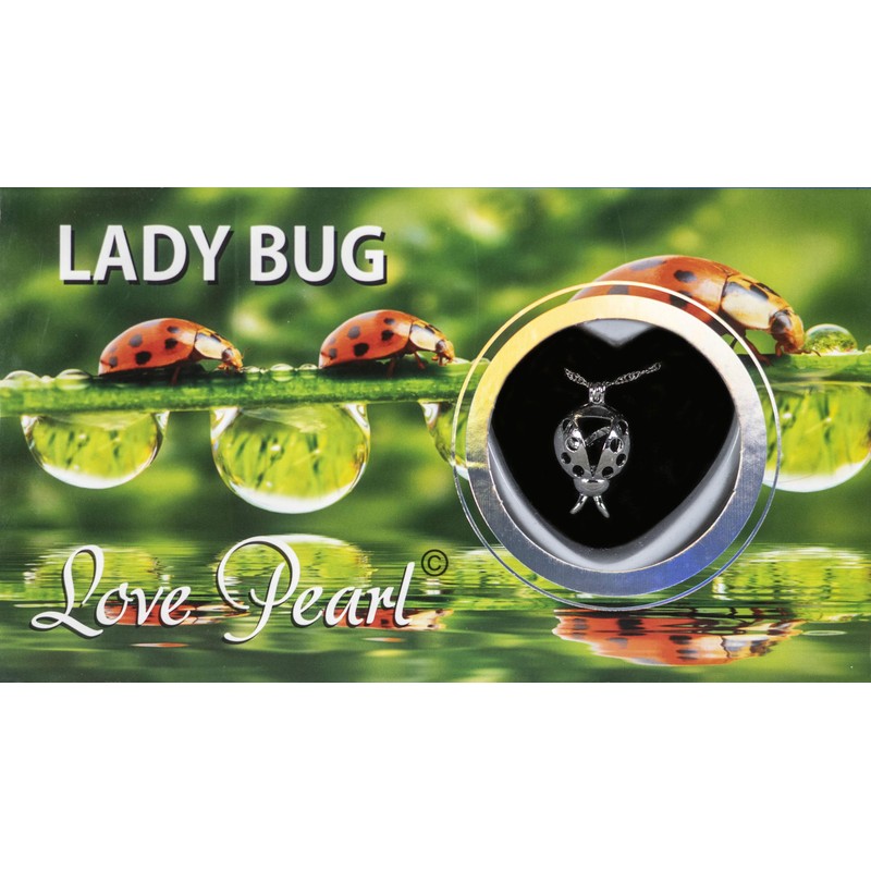 Love Pearl Lady Bug Necklace