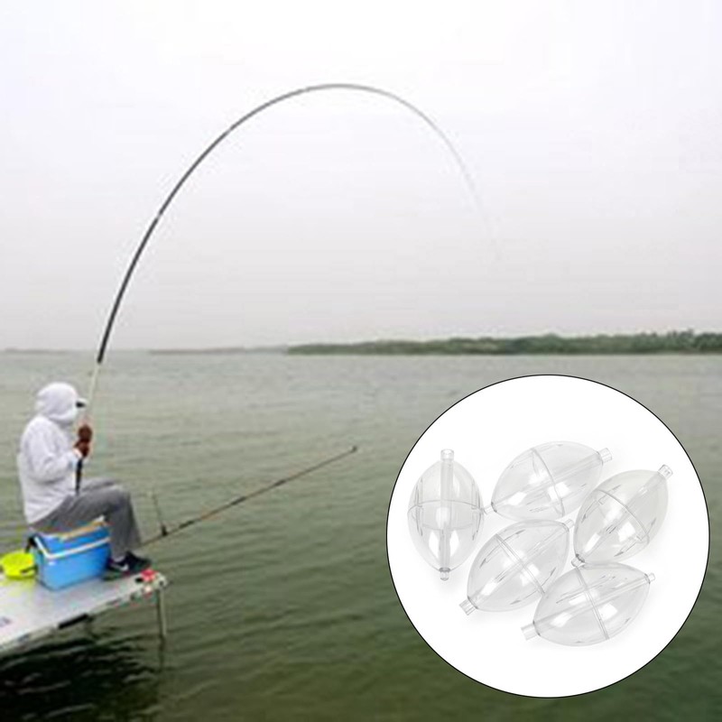 Gllehkt 5Pcs FishingsCastings Bobbers Float Fishing Clear Float Plastics Oval