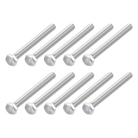 METALLIXITY Hex Bolts (M6-1x65mm) 15Pcs, 304 Stainless Steel Coarse Fully Threaded Hex Head Screw Bolt Machine Screws - for Furniture Repair, Silver