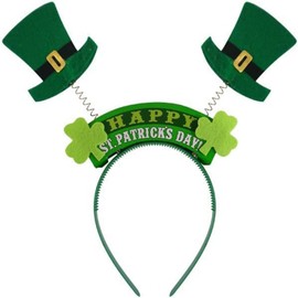 SOPSTUO St patricks Day Headband, St Patricks Day Accessories, St Patricks Day Outfits Accessories, Irish Hat Head Bopper, Green Shamrock Headbands for Adults Kids