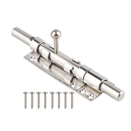 Slide Bolt Gate Latch Heavy Duty 304 Stainless Steel Barrel Bolt not Include Padlock Sliding Door Lock 6/8/10 Inch (10 Inch)