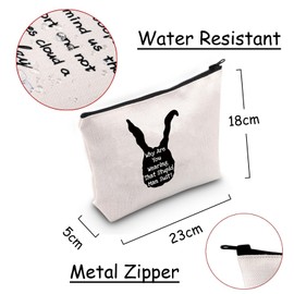 JXGZSO Frank Rabbit Inspired Cosmetic Bag Cult Movie Lover Gift Why Are You Wearing That Stupid Man Suit Makeup Bag