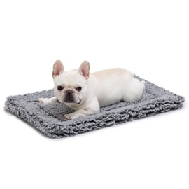 Pelzin Stoutwool Indestructible Dog Bed - Fluffy Chew Proof Dog Crate Pad - Tough Dog Kennel Pad for Aggressive Chewers - Washable, Ideal for Medium Dog Breeds & Fits 30-Inch Crate - 29"x18", Charcoal