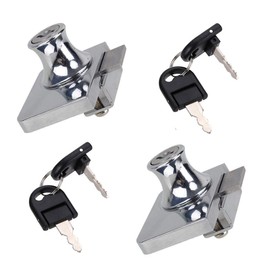 Luomorgo 2Pcs Showcase Lock Stainless Steel No Drill Glass Door Lock Display Cabinet Double Door Lock with Key for 5.5-9.5mm Glass Door, Key Different