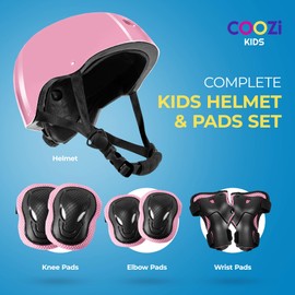 Niftii Glossy Helmet and Pad Set for Kids | Adjustable Protective Gear with Knee, Elbow & Wrist Pads | Safety Set for Cycling, Skateboarding, and Scooting | For Boys & Girls Ages 3-15