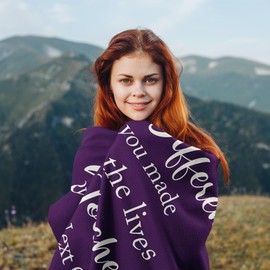 Linxher Farewell Gifts, Graduation Gifts, Coworker/Boss Leaving Job Gifts, Thank You Gifts for Women, Teacher/Employee Appreciation Gift, Retirement Gift, Inspirational Goodbye Gifts Blanket 60” x 50”