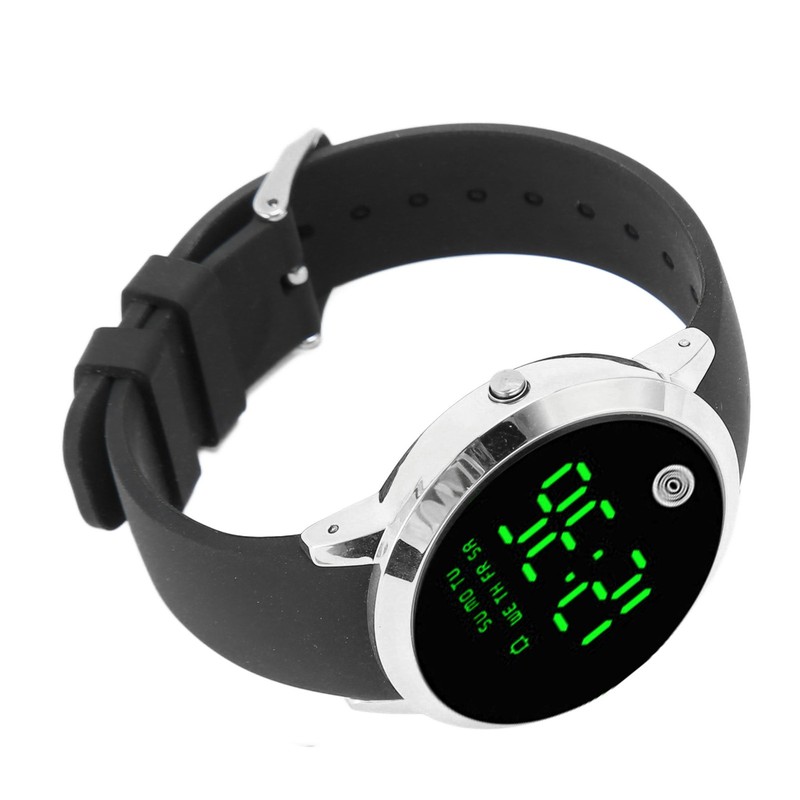 Men Digital Watch Round Color Screen Waterproof Backlit Ultra Thin