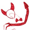 Kangaroo Tail and Bow Sequin Devil Set, Red, Adult Size,