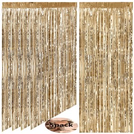 AIYONG Tinsel Curtains, Pack of 5, 3 ft x 6.6 ft Multicoloured Tinsel Curtains, Colourful Foils, Fringe Background Decoration for Party Decoration, Birthday, Christmas, Carnival Decoration