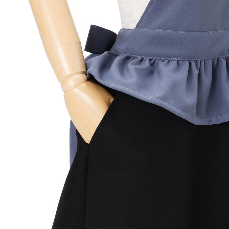Francfranc Peplum Full Apron, New Life, Gift, blue / black