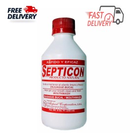 Fresh Septicon Mouthwash breath and fresh cleaning Enjuague Bucal 8oz