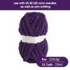 Hombys Dark Purple Chunky Chenille Yarn for Crocheting & Knitting,