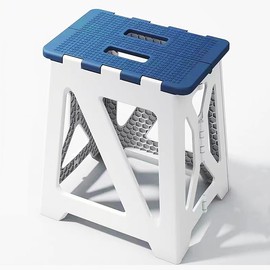 GOYUWEN Foldable Bath Shower Safety Chair Seat Blue, Foldable and Anti-Slip Bench Bathtub Stool for Elderly or Seniors (Foldable ShowerChair 15.7" H Blue)