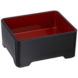 Wakaizumi Lacquerware 1-571-1 Unagi Heavy Kozashi Sensuji Bowl, Black Vermilion, 1-Tier