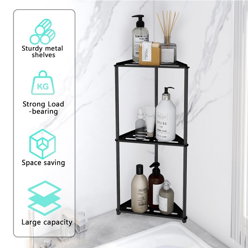XEENEW Standing Shower Caddy Corner, 3 Tier Stainless Steel Shower