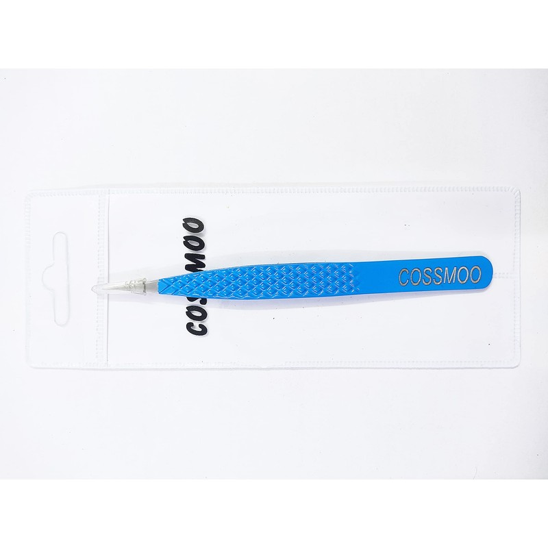 2 Pieces Diamond Grip Eyelash Tweezers Professional Set- COSSMOO Straight