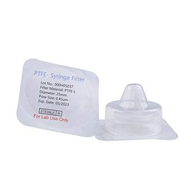 Sterile Syringe Filter PTFE Hydrophilic Filtration 0.45um Pore Size, 25mm Membrane Diameter Sterile PTFE Membrane Individually Packed 20/pk by Labfil