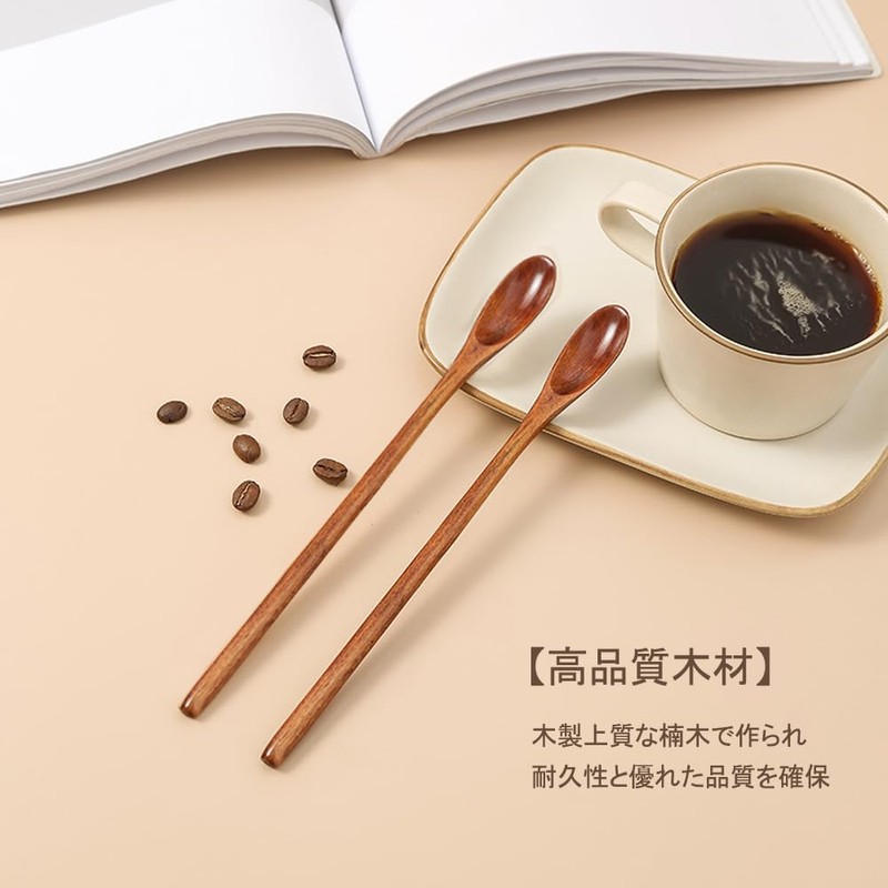 DFsucces Wooden Stirrrers Long Spoons Stirring Spoons Ice Spoons Total