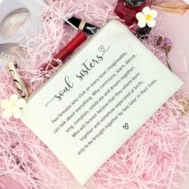Soul Sisters Makeup Bag, Gift For Soul Sister, Soul Sisters Gifts, Friendship Gifts,Christmas Gifts, Soul Sisters Brought Together By Fate Later In Their Lives, Surprising Gift for Soul Sister