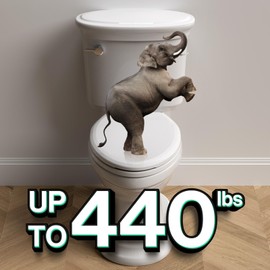 R&T Toilet Seat Round B1099, Heavy-Duty up to 440 lbs, Slow Close, Non Slip and Easy to Keep Clean, Easy to Install, White Premium PP Material