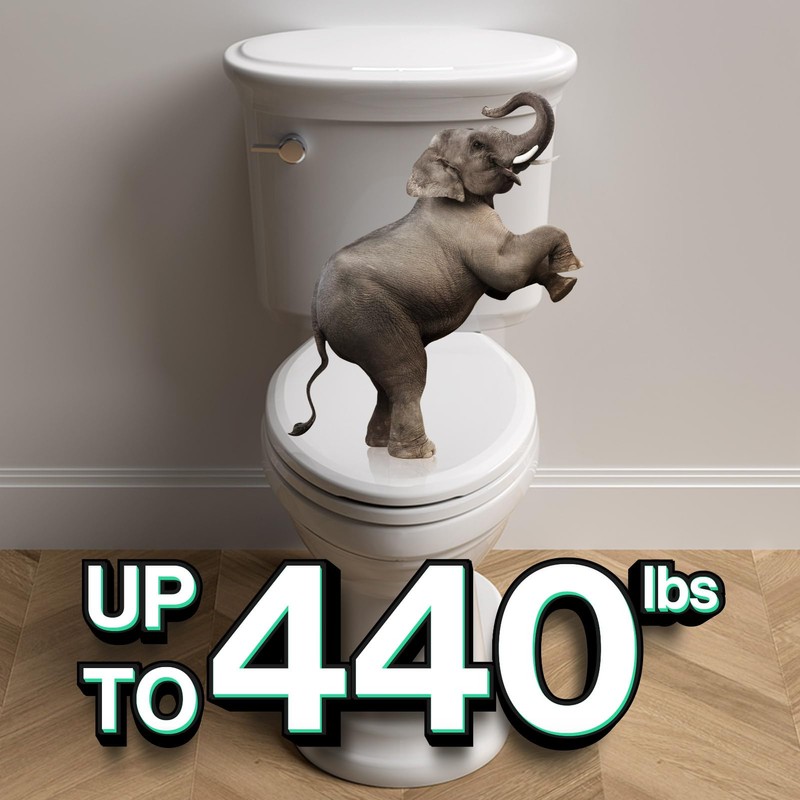 R&T Toilet Seat Round B1099, Heavy-Duty up to 440 lbs,