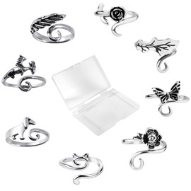 8pcs Crochet Tension Rings, Adjustable Crochet Ring for Finger Yarn Ring for Crocheting Yarn Guide Tension Ring Knitting Ring for Women Crochet Accessories