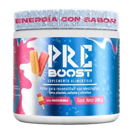 BPN PRO Pre Boost Pre Entreno Paleta de Hielo 240g  Cafeína 200mg  Beta Alanina  L-Citrulina  Electrolitos  Energía, Enfoque y Resistencia  Pre...    