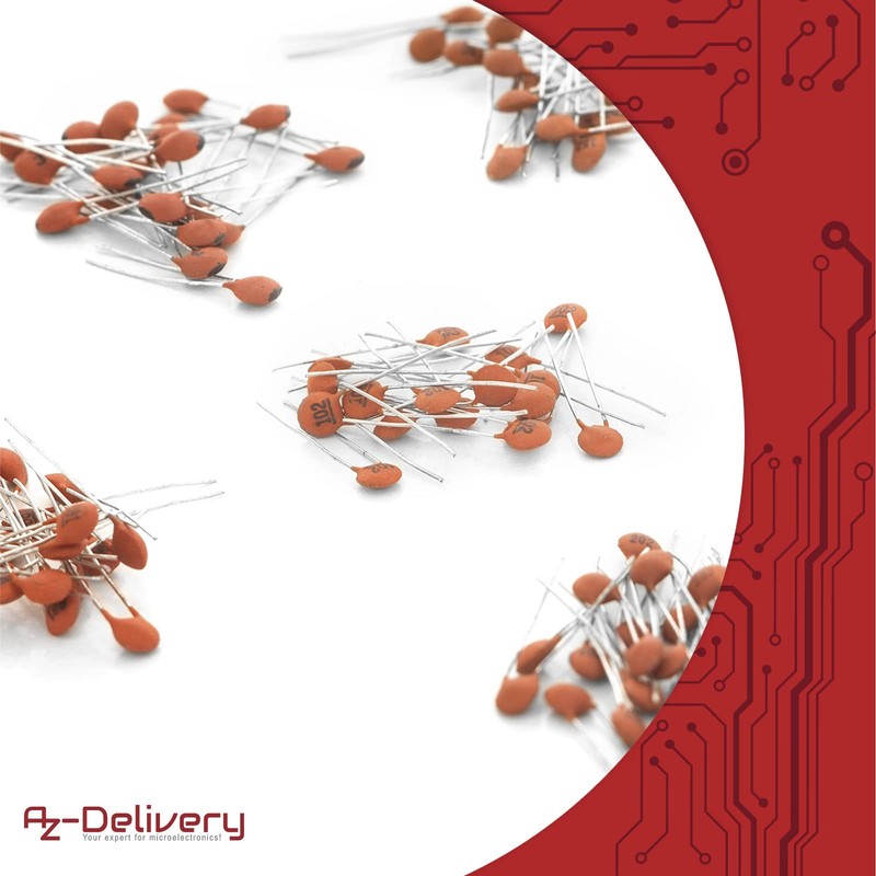 AZDelivery 5 x Capacitor Assortment Ceramic Capacitors 1000 Pieces 50