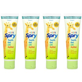 Xlear Spry Kid's Tooth Gel with Xylitol, Original Flavor 2 oz Tube, (Pack of 4) by Xlear