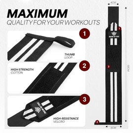 RAW N' FIT MAKE YOURSELF A PRIORITY muñequeras Gym (Black/White)