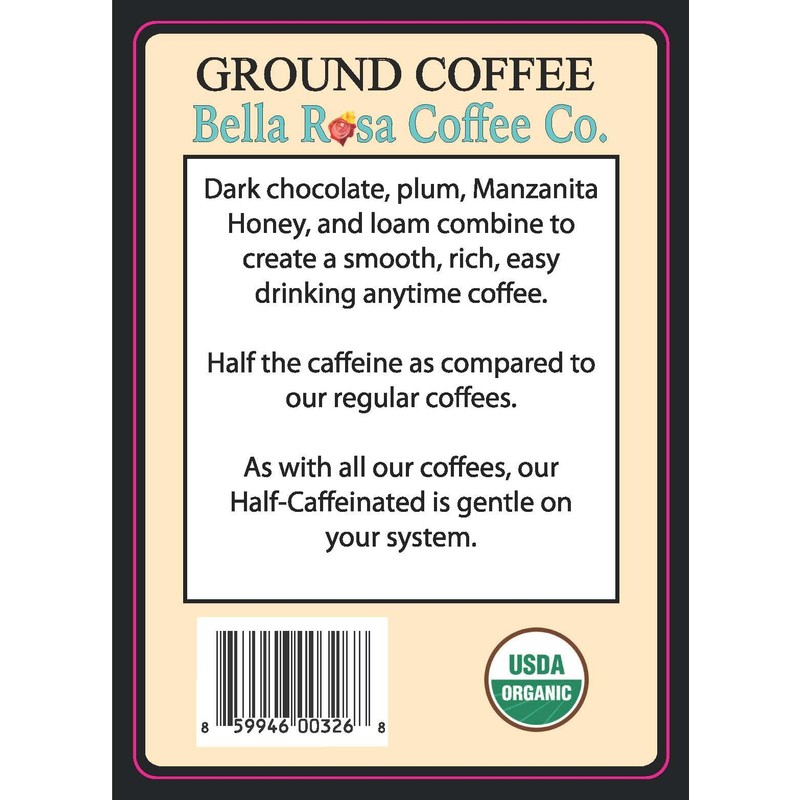 Organic Half-Caff, 12 oz. Fresh Ground Coffee, Medium Roast