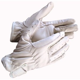 Ryda Ladies Real Leather Horse Riding Gloves White Black Brown Tan (White, Small)