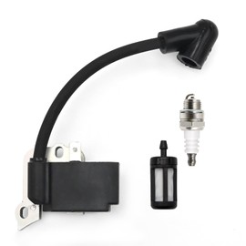 Hoypeyfiy 4140-400-1300 Ignition Coil with Fuel Filter Spark Plug Replacement for Stihl FS38 FS45 FS46 FS55 FS55C HL45 HS45 KM55 KM55C Brushcutter String Trimmer Hedge Trimmer 4140 400 1300