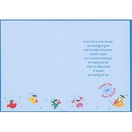 Designer Greetings Colorful Fish and Crab Holding Diploma Teacher Appreciation/Thank You Card