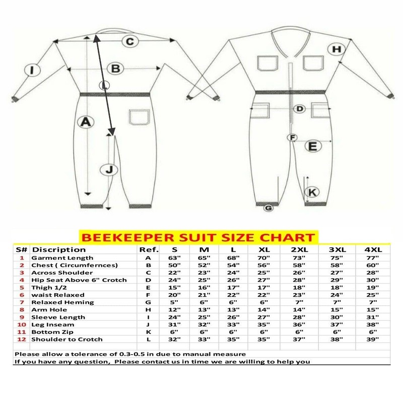 MS 3 Layer Bee Suit with One Pair Bee Gloves