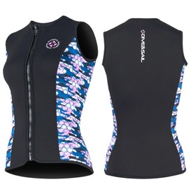 Wetsuit Top Women Wetsuit Vest 3mm Neoprene Front Zip Sleeveless Wet Suit Tops Jacket Diving Vest Swimming Canoeing Surfing 2XL Size