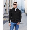 YOPP Mens Long Sleeve Stand Collar Cardigan Sweaters Button Down