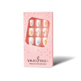 24 Pcs Animal Library Kids Nails Pre-glue Short Square Girls Fingernails Elephant Lion Sheep Bear Pattern Fake Nails Tips Girls Kids Nail Art Decoration