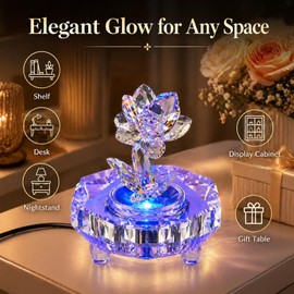 Zerelys Display Multicolor LED Light Base for 3D Crystal Glass Art, Acrylic, Figurines, 7 Color Changing Base, USB Powered (Octagon)