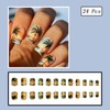 24pcs Summer Press on Nails Short Square Fake Nails with