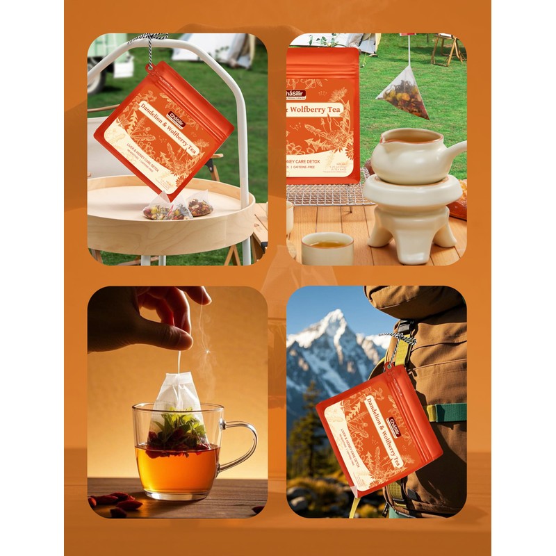 ChaSilir Organic Dandelion Root & Wolfberry Detox Tea Bags -