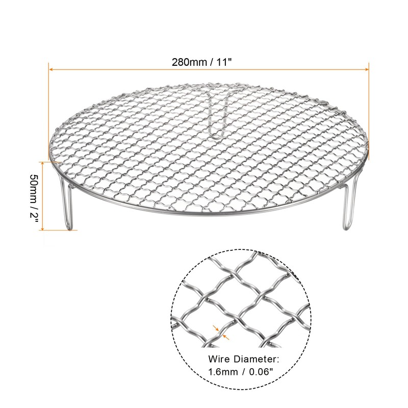 sourcing map Round Cooking Rack 11-inch Stainless Steel Cross Wire