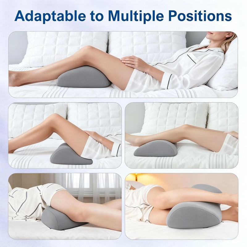 Ergonomic Orthopedic Knee Wedge Pillow for Back Sleeping, Contoured Memory