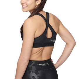 Leone 1947 CAMOBLACK SPORTS BRA Women's Sports Bra Top, Black