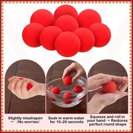 Skylety 20 Pieces Red Sponge Balls Soft Magic Sponge Balls Combo Close-Up Magic Street Classical Comedy Trick Props with Instructions(1.4 Inch 1.8 Inch)