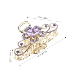 Generic Large Hair Jaw Clip for Women with Double Sided Flower Alloy Rhinestones Secure Non Slip Claw Hair Accessory Stylish Grip for Everyday and Special Occasions