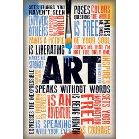 Art Speaks Without Words Quotes Laminated Dry Erase Sign Poster 12x18