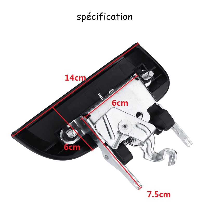 cantondz 1 Pair Door Handle Black Door Handle Outside Outer