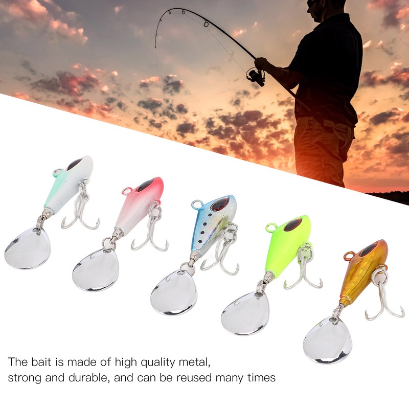 5Pcs 10g Metal Fishing Lures Baits Vib Sequins Fishing Lure