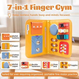 Fidget Folder for Adults with Dementia - Portable Sensory Busy Board for Seniors - Waterproof Activity Blanket for Restless Hands - Dignified Memory Care Gift for Dexterity